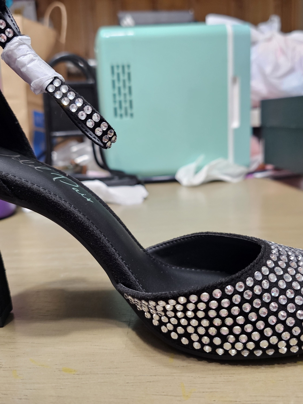 Wild Pair Black Rhinestone D'Orsay Heels